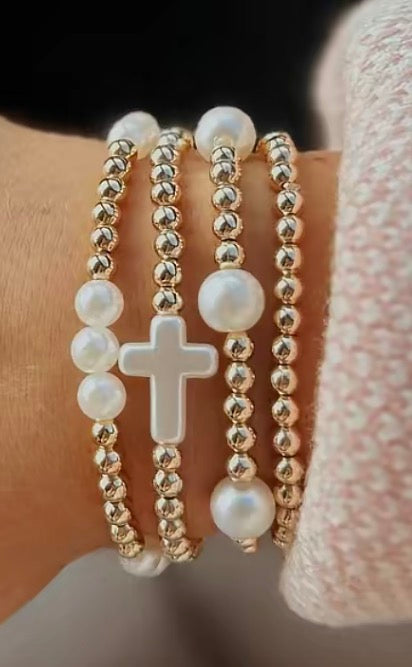 Cross and pearl classic stack