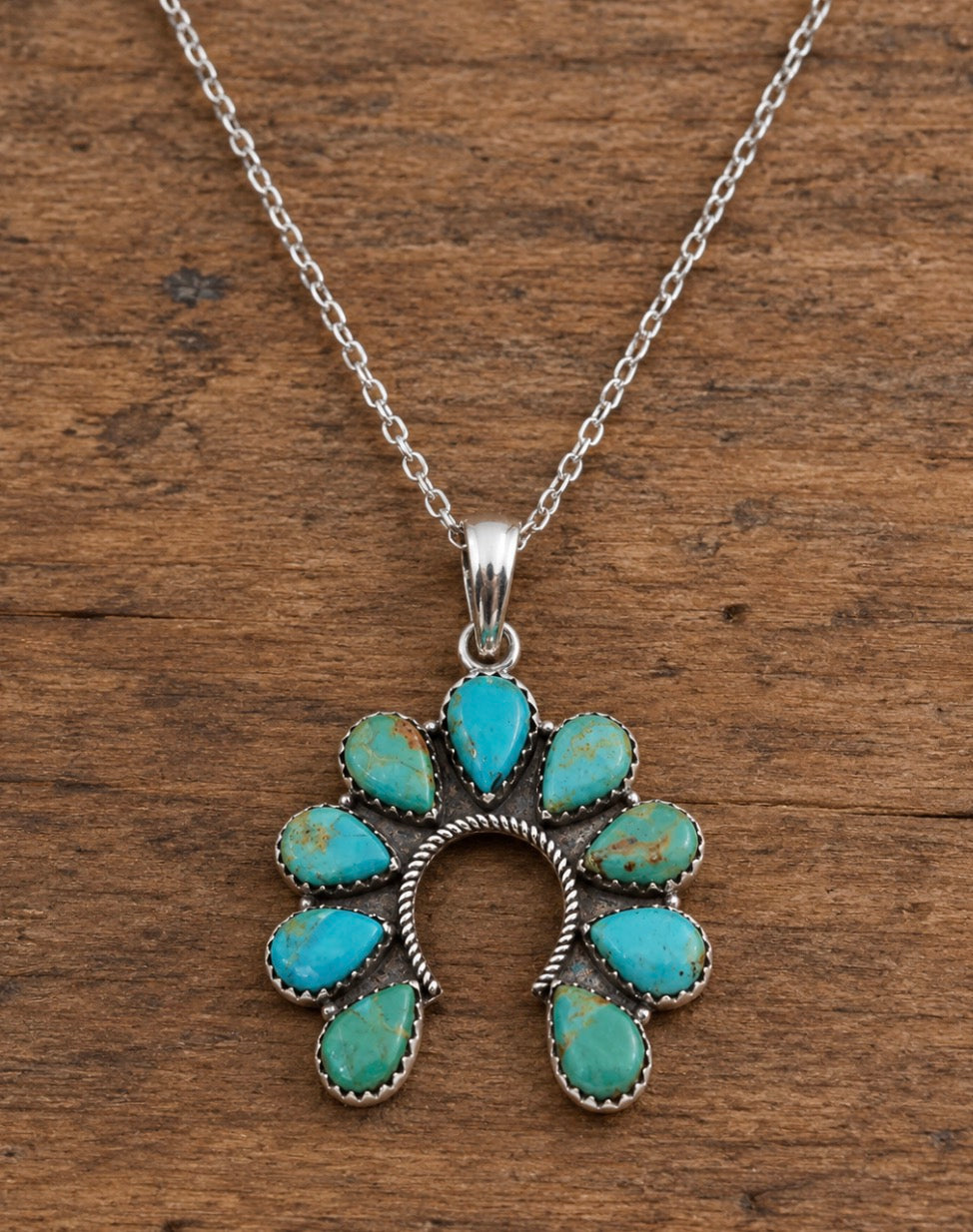 Mohave turquoise 925 sterling silver necklace