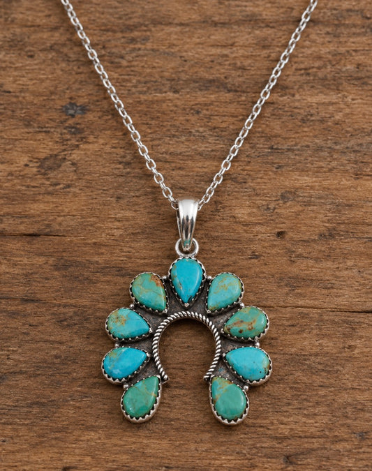 Mohave turquoise 925 sterling silver necklace