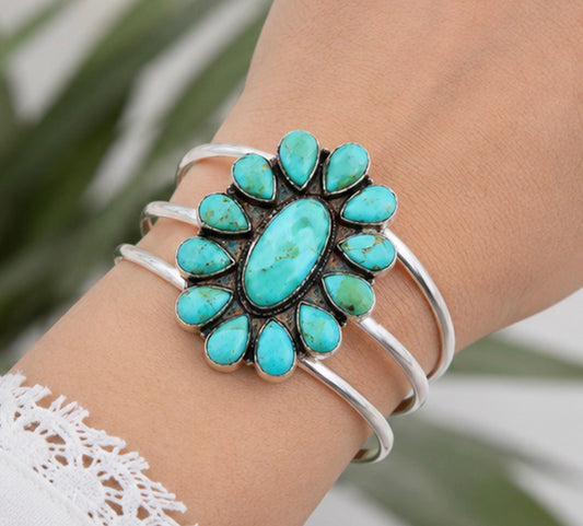 Kingsman turquoise 925 sterling silver cuff