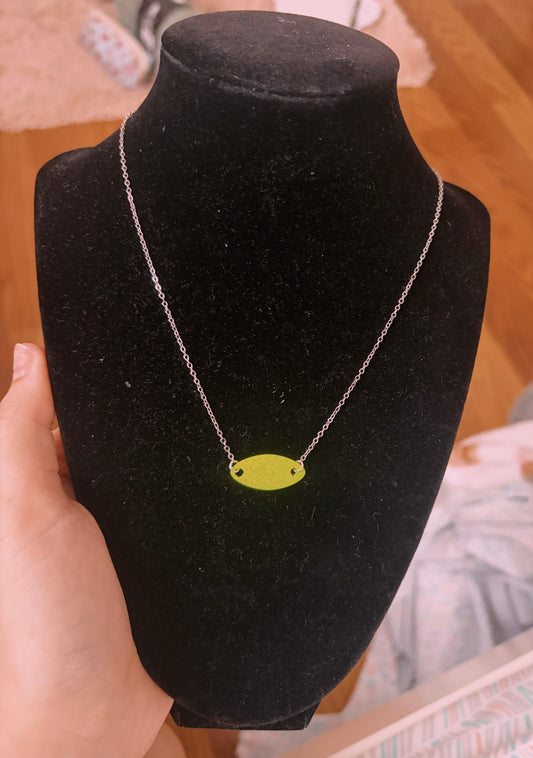 Neon rooster tail lure silver filled non tarnish necklace