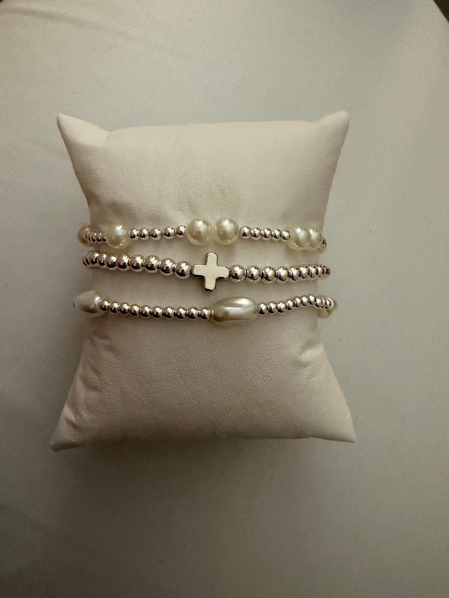 Pearl and silver - silver filled non tarnish set