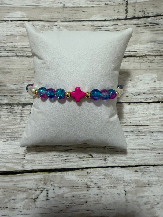 Hot pink berry snow cone bracelet non tarnish