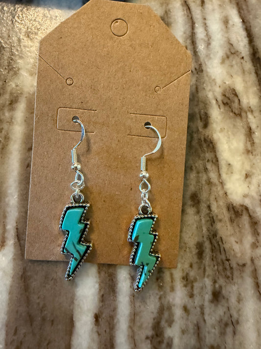 Lightning bolt sterling silver earrings