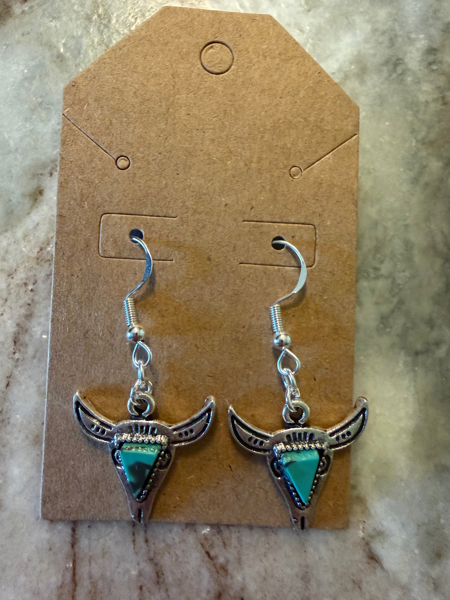Longhorn sterling silver earrings