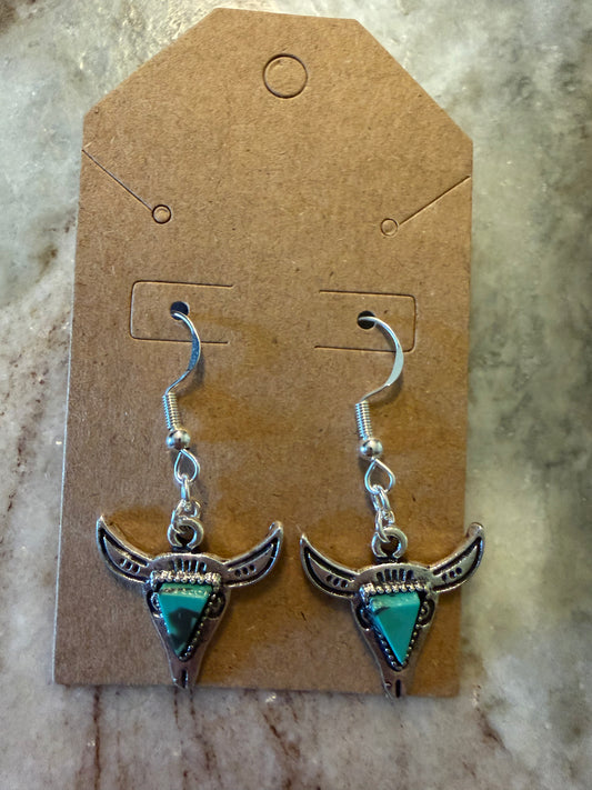 Longhorn sterling silver earrings