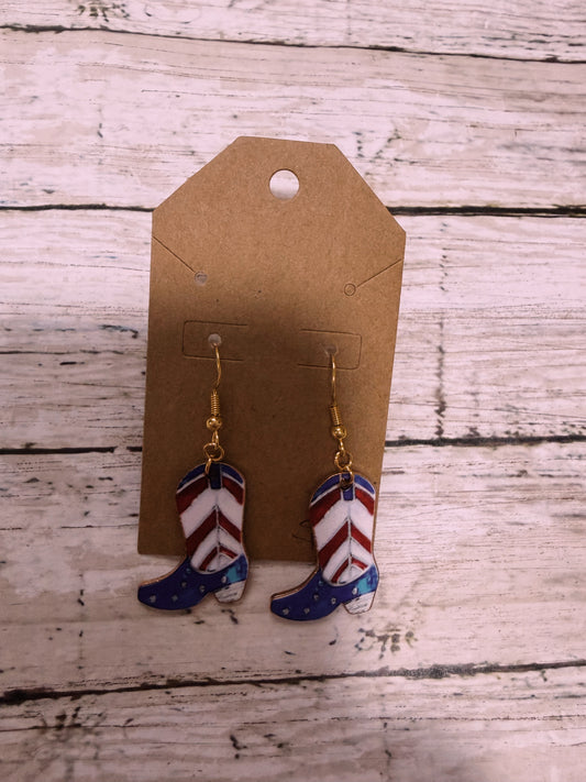 Stars and Stripes boot earrings