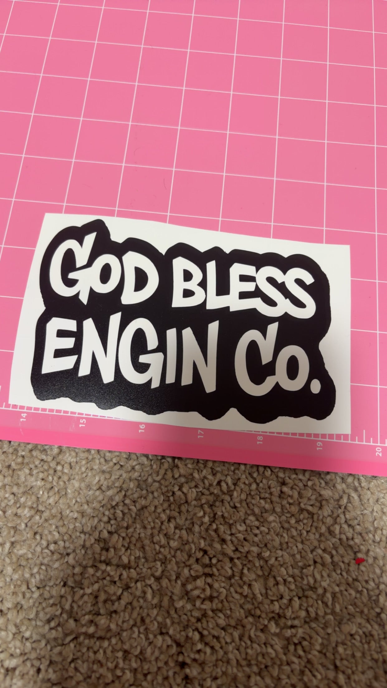God bless engine co sticker size small