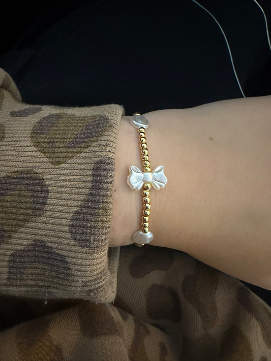 Mini bow pearl bracelet