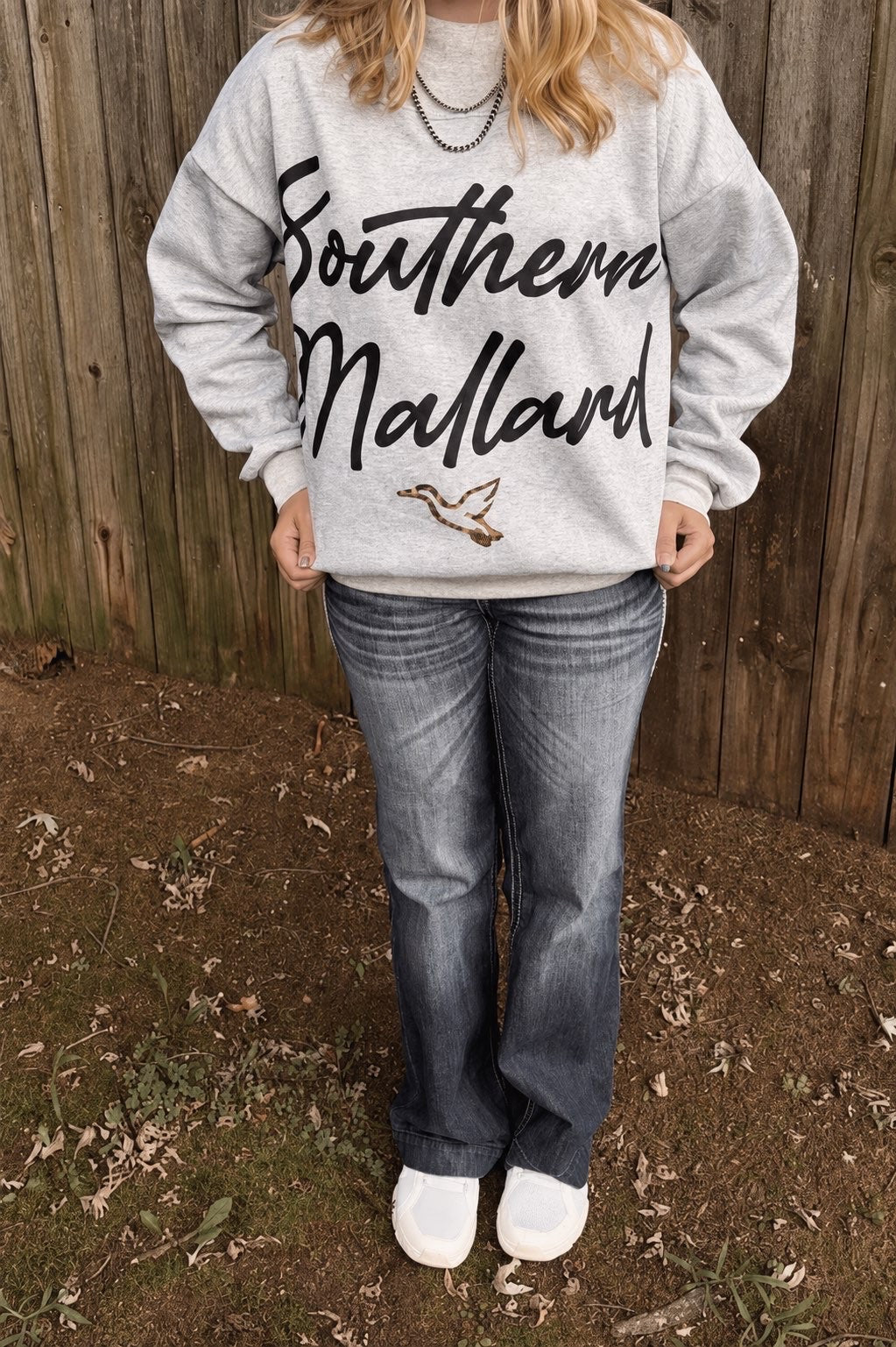 Leopard mallard mockneck